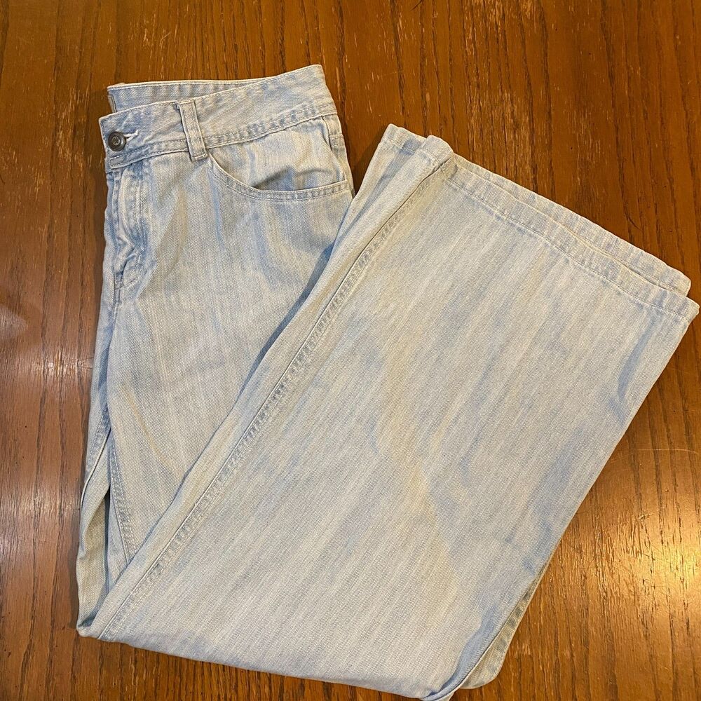 Y2K Retro Wide Leg Light Wash Denim Jeans TeX by Max Azria High Rise Cotton 31W